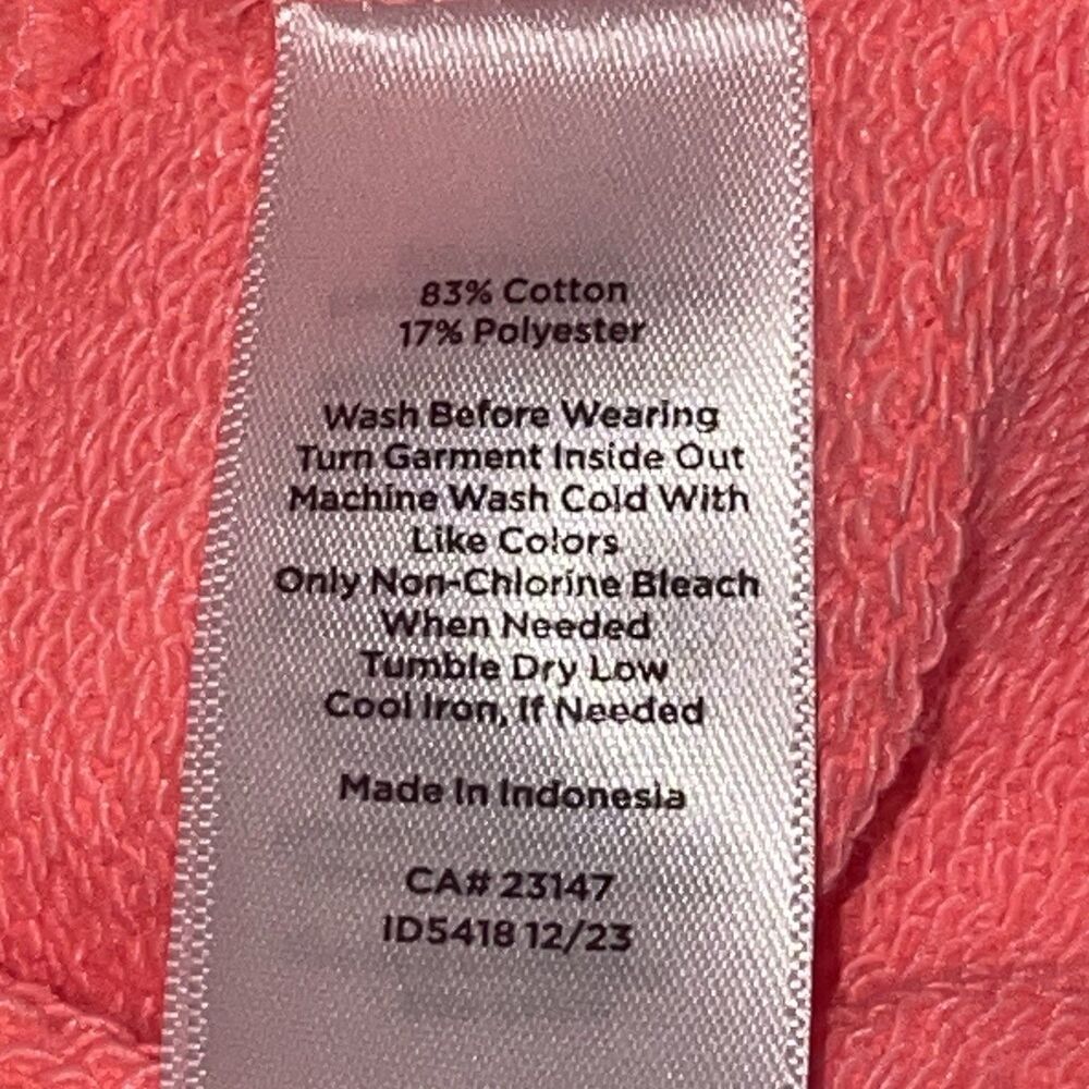 Talbots Women's Hoodie Hooded Sweatshirt Pink Coral Lace-Up Size‎ XS - Picture 5 of 7